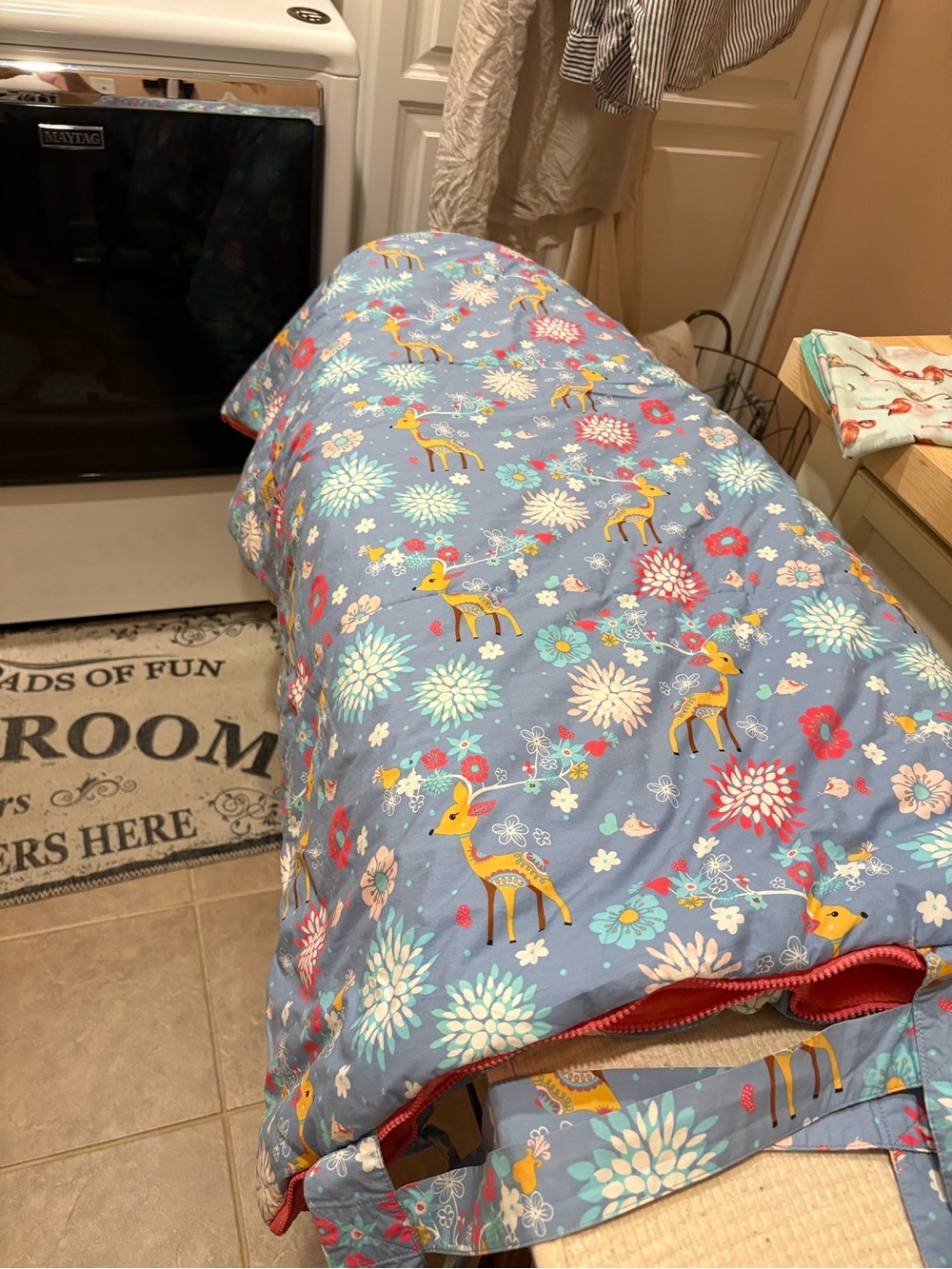 Matilda Jane Blue Floral Deer Sleeping Bag